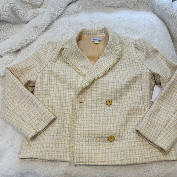 Vintage NWT Women’s Liz Claiborne Tweed Yellow Blazer‎ Size 16 - Picture 1 of 9